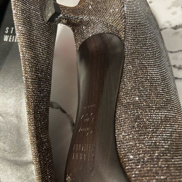 Stuart Weitzman Glittery Kitten Heel 8 - Picture 4 of 5